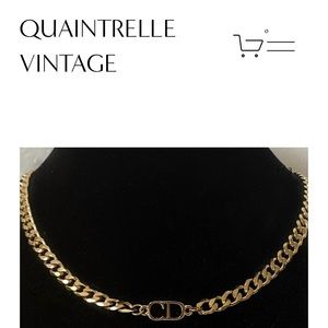 Vintage Christian Dior Logo Chain Necklace
